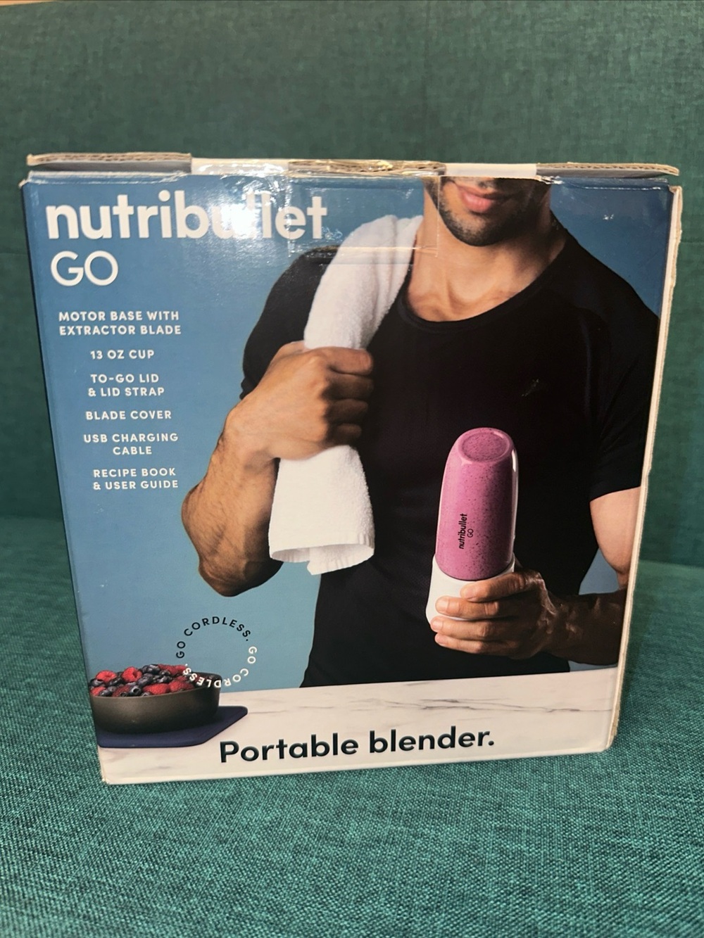 NutriBullet Go PORTABLE High Speed Blender with 13oz Cup Lid And Lid Strap NIB